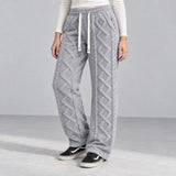 Ember Textured Fleece Pants — gray, front