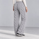 Ember Textured Fleece Pants — gray, rear