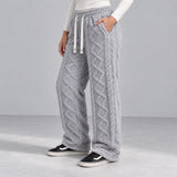 Ember Textured Fleece Pants — gray, side pocket