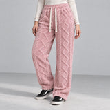 Ember Textured Fleece Pants — pink, front