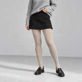 Luma fleece-lined tights in beige, front view