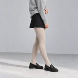 Luma fleece-lined tights in beige, side view