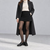 Luma fleece-lined tights in black, front view