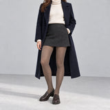 Luma fleece-lined tights in caramel, front view