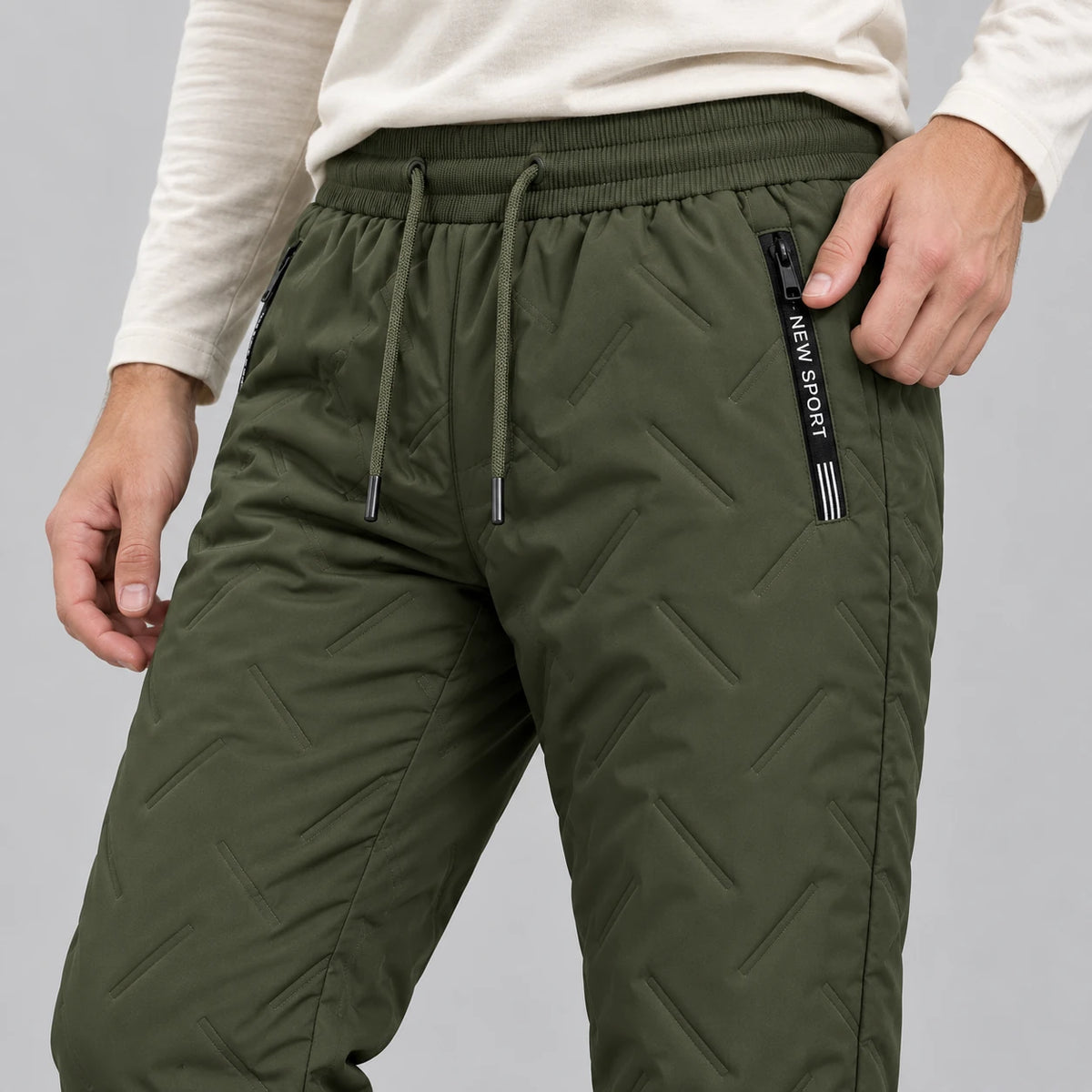Summit Thermal Pants — Army Green, detail view