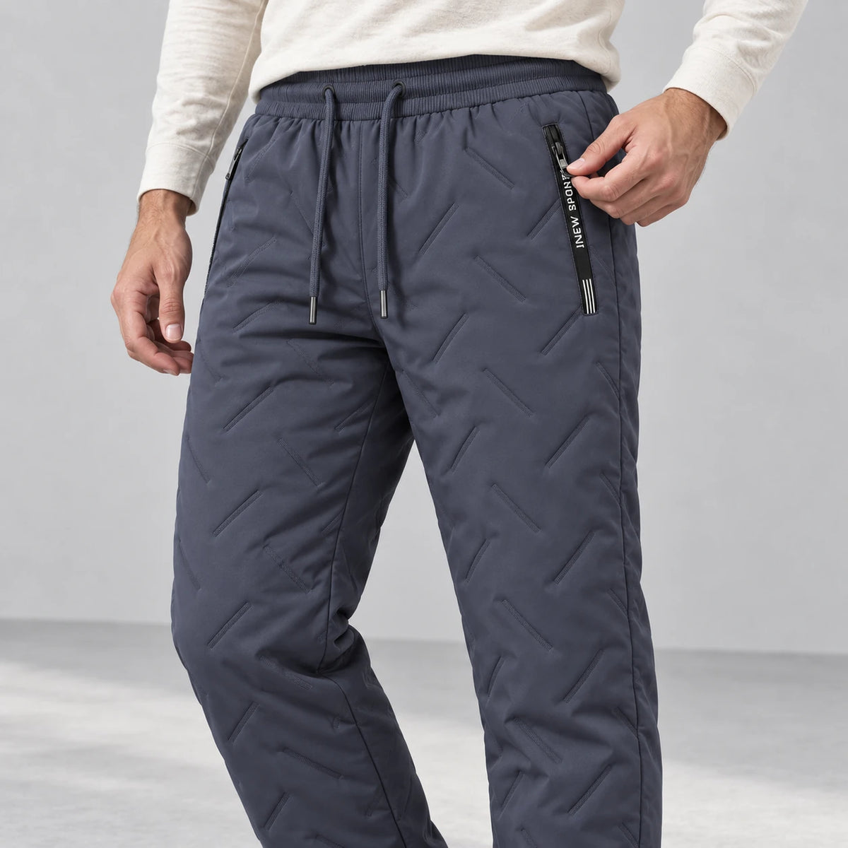 Summit Thermal Pants — Slate Blue, detail view