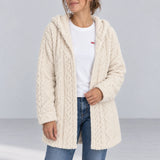 Aspen Sherpa Cardigan — Cream — front