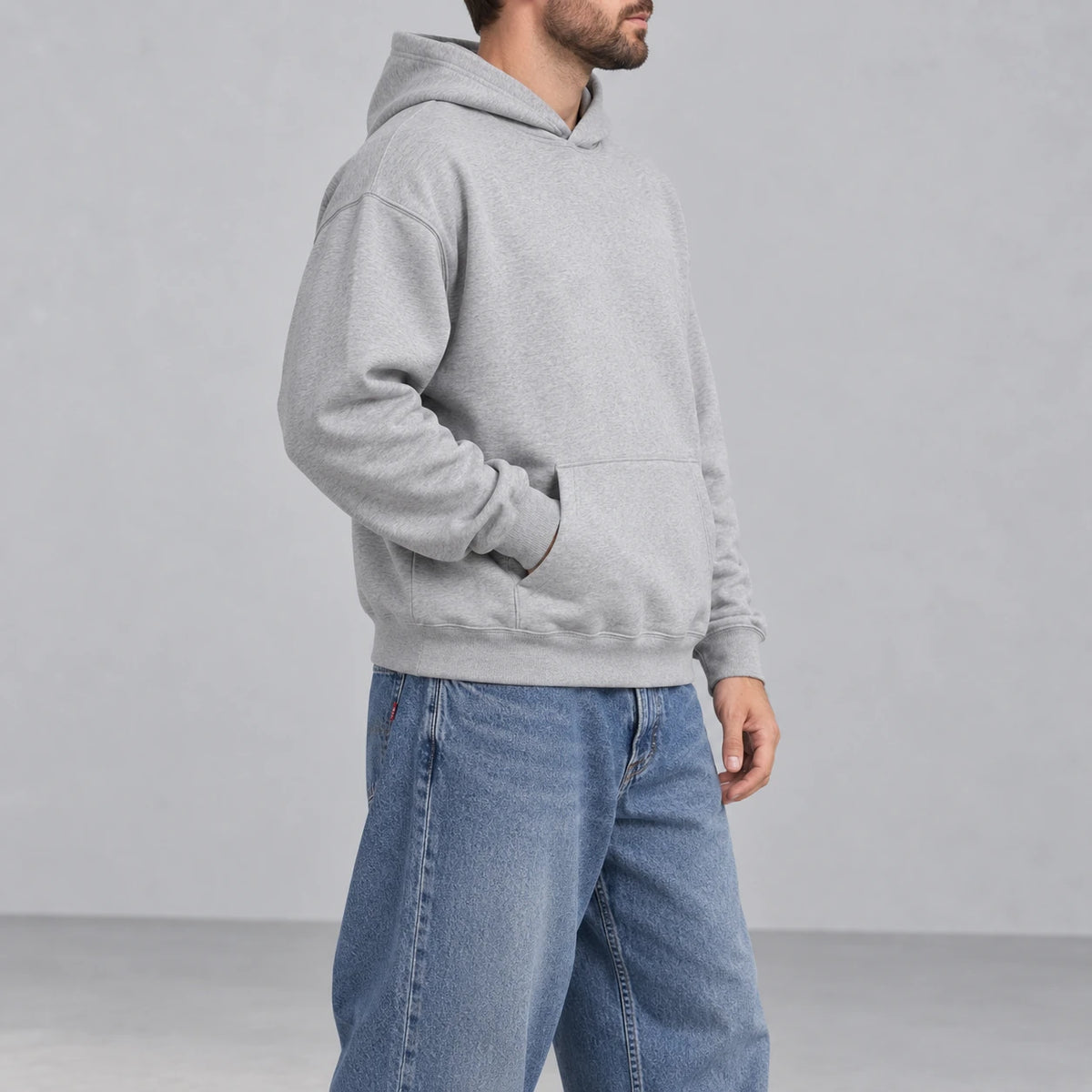 Ridge Fleece Hoodie — side — Charcoal Gray