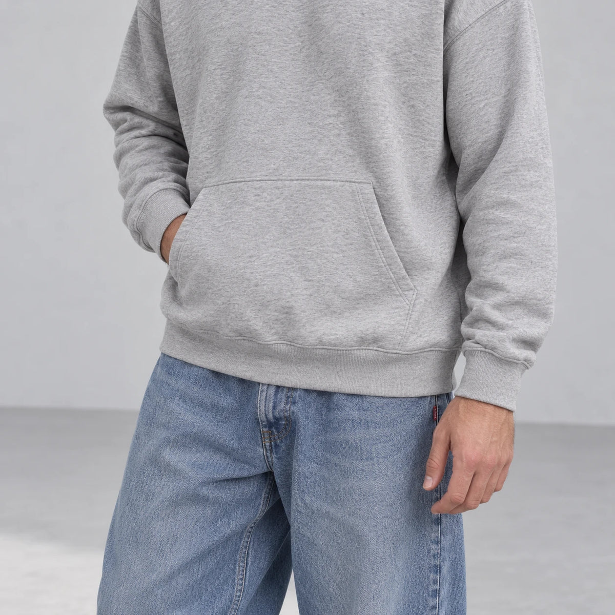 Ridge Fleece Hoodie — detail — Charcoal Gray