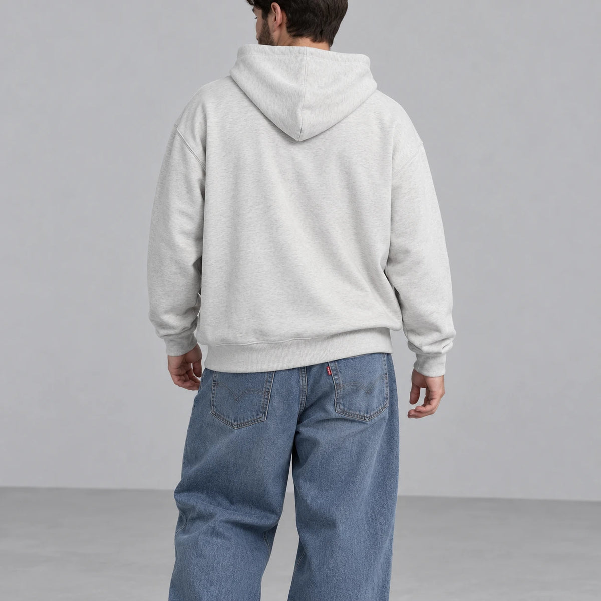 Ridge Fleece Hoodie — back — Light Gray