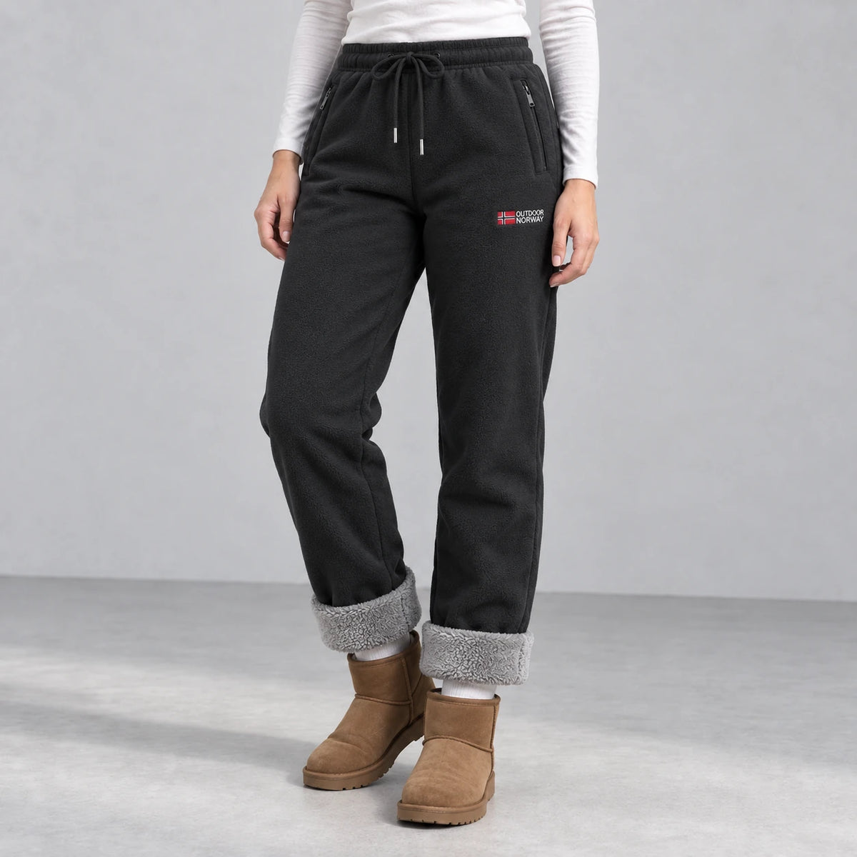 Sierra Fleece Pants — front — Black