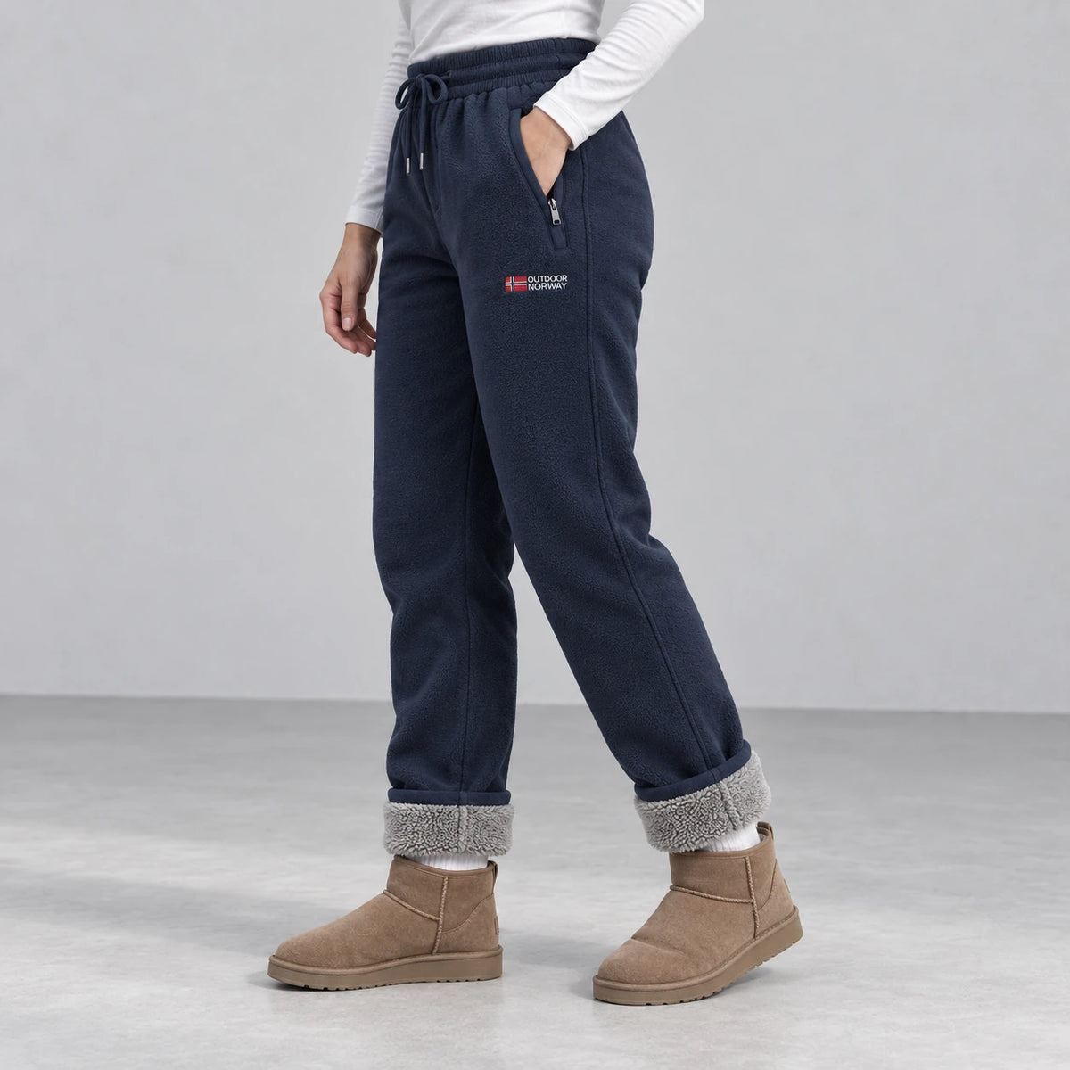Sierra Fleece Pants — side — Dark Blue