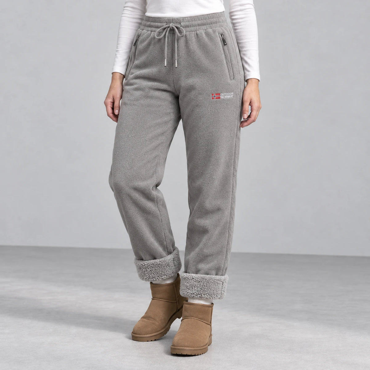 Sierra Fleece Pants — front — Gray