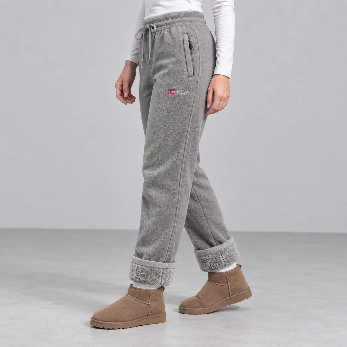 Sierra Fleece Pants — side — Gray