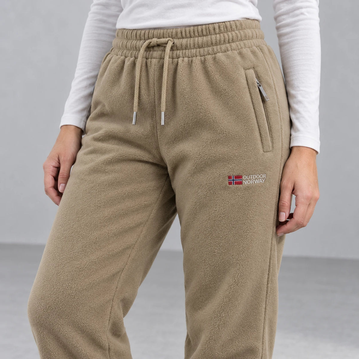 Sierra Fleece Pants — detail — Khaki