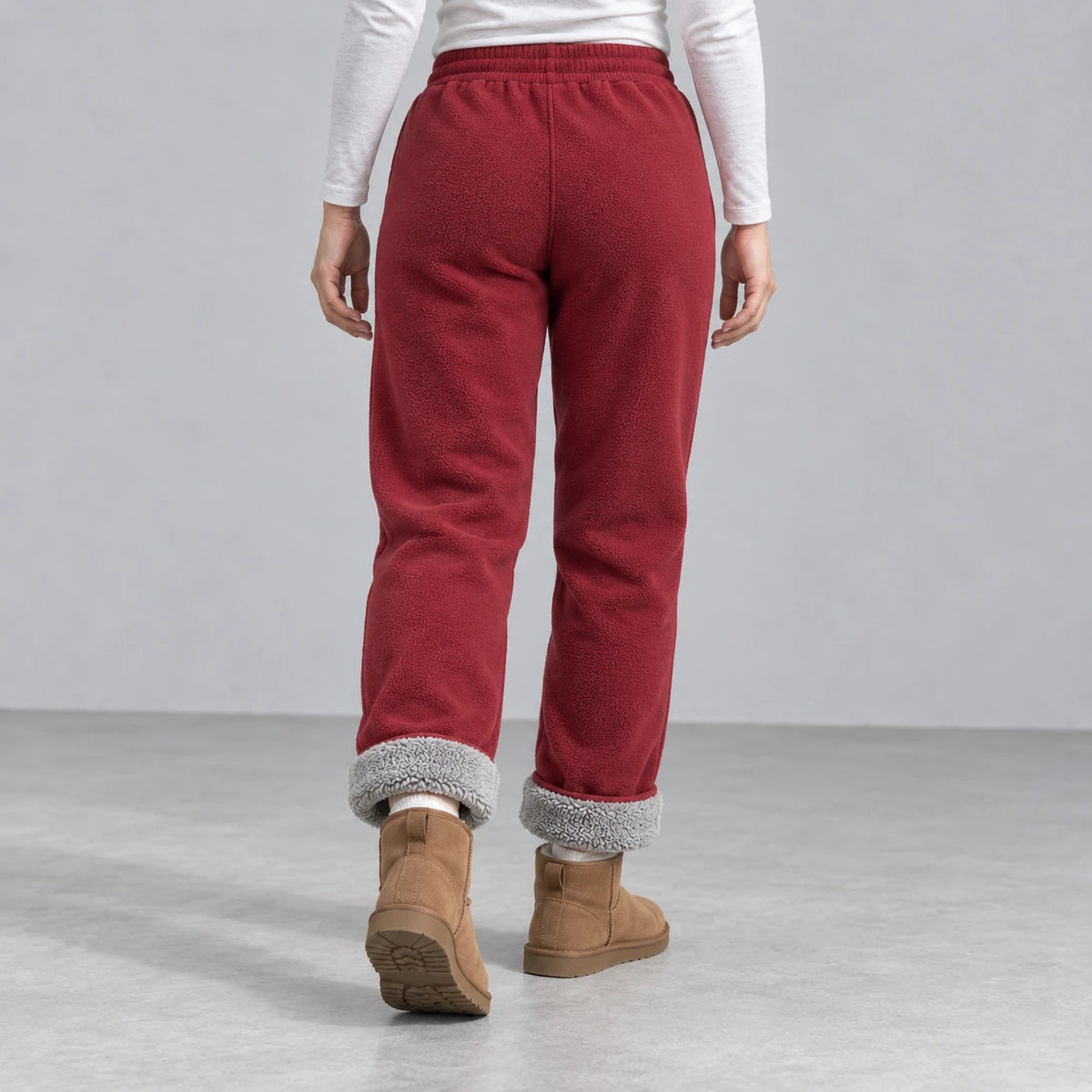 Sierra Fleece Pants — back — Red