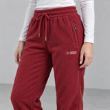 Sierra Fleece Pants — detail — Red