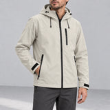 Ridge Shell Jacket Stone front studio view