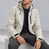 Ridge Shell Jacket Stone open layering studio view