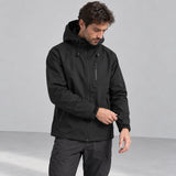 Ridge Shell Jacket Black front studio view