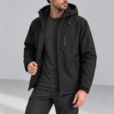 Ridge Shell Jacket Black open layering studio view