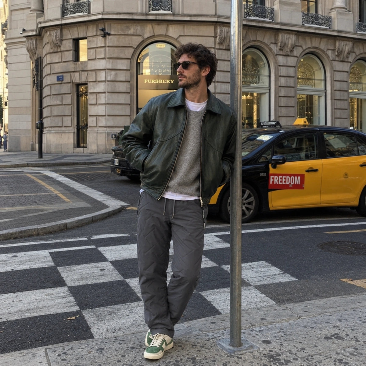 Summit Thermal Pants in grey worn on a cold city street